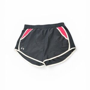 Under Armour Black Shorts with Pink Accents and Cream Trim